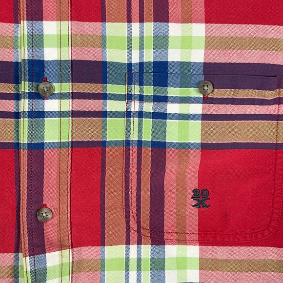 Vintage Wrangler 20X Shirt Adult EXTRA LARGE Red Plaid Chambray Cowboy Y2K - Picture 4 of 9